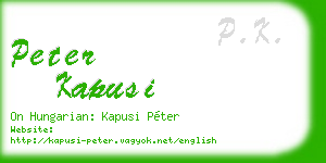 peter kapusi business card